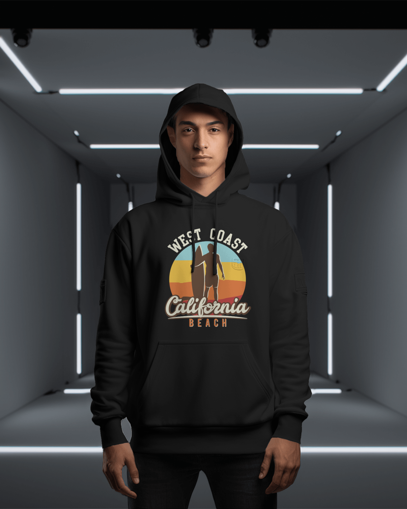 West Coast California Beach Hoodie - arkkart